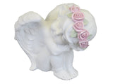 White Sleeping Cherub Ornament with Pink Flower Headband