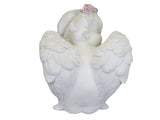 White Sleeping Cherub Ornament with Pink Flower Headband