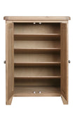 Warm Rustic Oak Effect Shoe Cupboard
