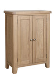 Warm Rustic Oak Effect Shoe Cupboard