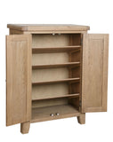 Warm Rustic Oak Effect Shoe Cupboard