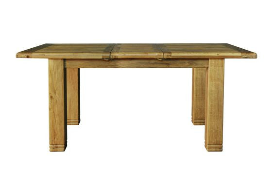 Small Extending Butterfly Dining Table in Rustic Reclaimed Weathered Distressed Oak