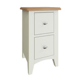 Fresh White with Oak Tops Small Bedside Cabinet