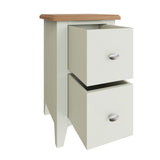 Fresh White with Oak Tops Small Bedside Cabinet