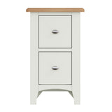 Fresh White with Oak Tops Small Bedside Cabinet