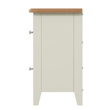 Fresh White with Oak Tops Small Bedside Cabinet