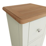 Fresh White with Oak Tops Small Bedside Cabinet
