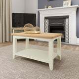 Fresh White with Oak Top Small Coffee Table