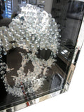 Medium Black Mirrored Crystal Square Skull Mirror
