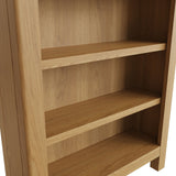 Oak & Hardwood Rustic Small Wide Bookcase