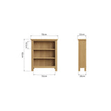 Oak & Hardwood Rustic Small Wide Bookcase