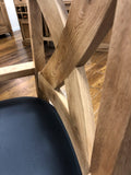 Maxi Oak X Shape Tub Dining Chair With Faux Leather Seat