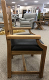 Maxi Oak X Shape Tub Dining Chair With Faux Leather Seat