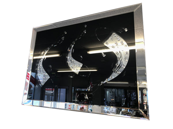 Crystal Fish Black Rectangular Mirror