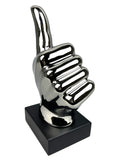 Silver Electroplated Ceramic Thumbs Up Ornament