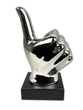 Silver Electroplated Ceramic Thumbs Up Ornament