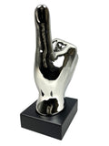 Silver Electroplated Ceramic Thumbs Up Ornament