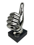 Silver Electroplated Ceramic Thumbs Up Ornament
