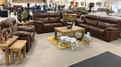 Padded Head Rest Leather Sofa Suite Collection