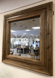 Weathered Oak Square Wall Mirror