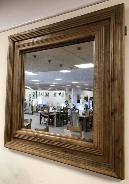 Weathered Oak Square Wall Mirror