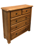 Weathered Oak 5 Drawer Chest of Drawers