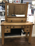 Weathered Oak Dressing Table with Mirror