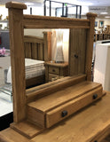 Weathered Oak Dressing Table with Mirror