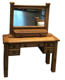Weathered Oak Dressing Table with Mirror