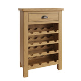 Oak & Hardwood Rustic Wine Rack Cabinet