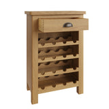 Oak & Hardwood Rustic Wine Rack Cabinet