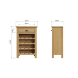 Oak & Hardwood Rustic Wine Rack Cabinet