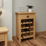 Oak & Hardwood Rustic Wine Rack Cabinet