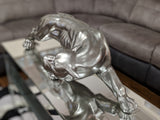 Pewter Styled Snarling Leopard Ornament