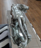 Pewter Styled Snarling Leopard Ornament