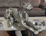 Pewter Styled Resting Panther Ornament