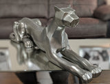 Pewter Styled Resting Panther Ornament