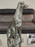 Pewter Styled Large Sitting Dog Ornament