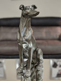 Pewter Styled Large Sitting Dog Ornament