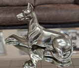 Pewter Styled Laying Doberman Dog Ornament