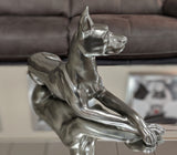 Pewter Styled Laying Doberman Dog Ornament