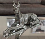 Pewter Styled Laying Doberman Dog Ornament